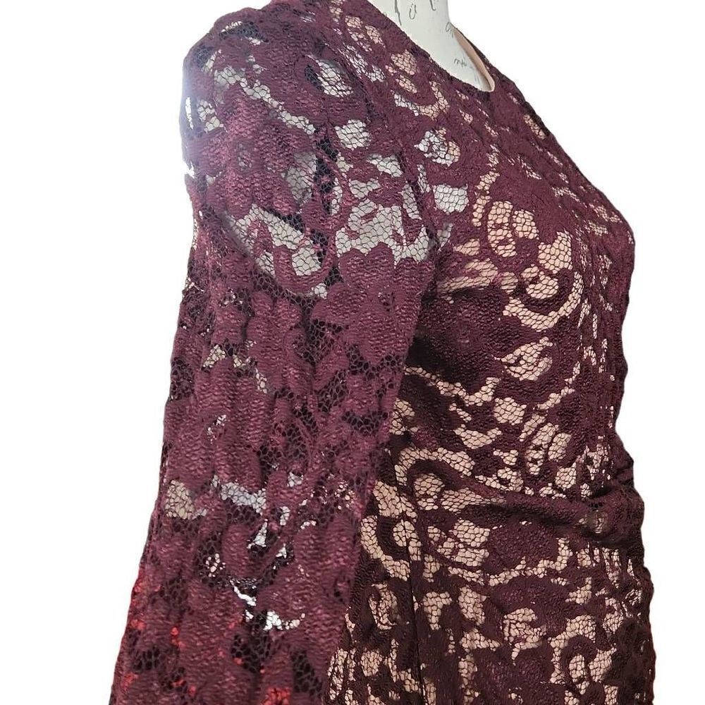 Bailey 44 Women's Size Large Port Bodycon Disinformation Lace Long Sleeve Dress - Picture 6 of 9